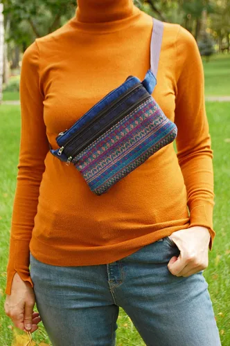 Miniatura 6 de Riñonera de bolsillo bohemio, riñonera para mujeres y hombres, bolsa de cinturón de viaje para festivales, monedero para teléfono celular