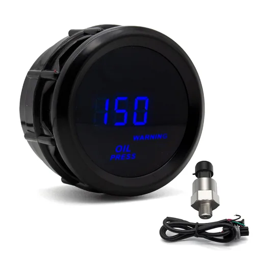 Miniatura 8 de Medidor digital para automóvil de 2.047 in con LED azul (temperatura del aceite 104-302F)