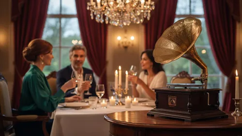Miniatura 5 de Sistema de altavoces estéreo de madera del reproductor de discos de vinilo del tocadiscos del fonógrafo del fonógrafo del gramófono
