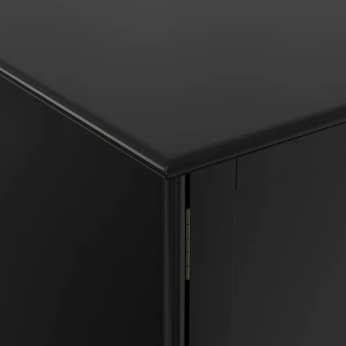 Miniatura 7 de SIMPLIHOME Draper Soporte de TV – Consola baja de madera maciza de 60 pulgadas de ancho en negro, centro de entretenimiento moderno de mediados
