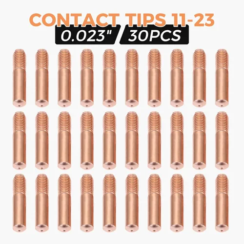 Miniatura 4 de 30 puntas de contacto de soldadura MIG 11-23 (0.023 pulgadas) de repuesto para pistola de soldadura Lincoln/Magnum 100L y Tweco Mini #1 MIG