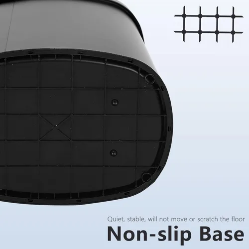 Miniatura 6 de Bote de basura de cocina de 13 galones/50 L con tapa, bote de basura con tapa sin contacto, bonito bote de basura automático para baño, cubo de Negro