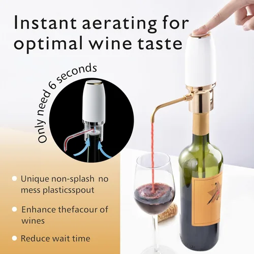 Miniatura 3 de aireador de vino eléctrico, aireador de vino, decantador de vino eléctrico, caño vertedor aireador de vino, dispensador de vino, accesorios de vino