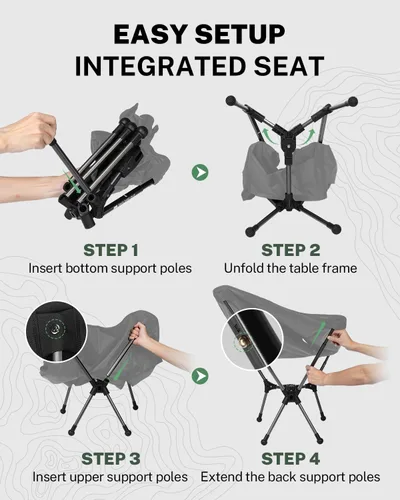 Miniatura 8 de Gonex Silla de camping portátil, silla plegable ligera de 6ª generación con pies antihundimiento, asiento alto de 17.5 pulgadas, capacidad de 330