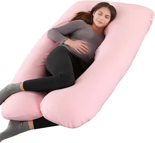 Miniatura 11 de Amagoing - Almohada de embarazo refrescante para dormir, almohada de maternidad en forma de U de cuerpo completo para mujeres con dolor de cadera