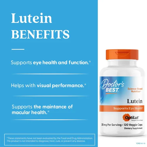 Miniatura 4 de Doctor 's Best 20 mg Lutein ésteres Cápsulas vegetarianas, 120 unidades, DRB-00143, 1, 1