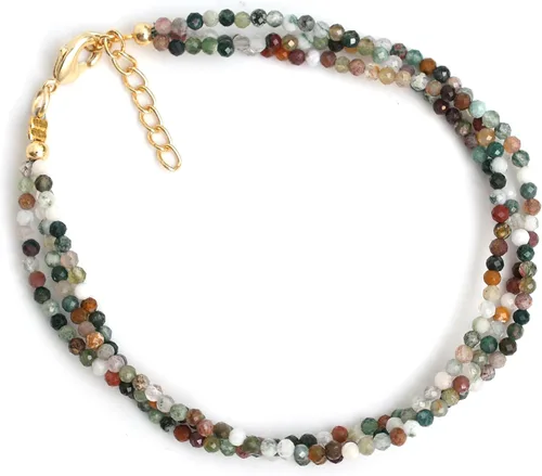 Miniatura 71 de Gempires Natural Multi Strand Beaded Bracelets Lightweight Handmade Gemstone Jewelry Hypoallergenic 8 Inch Gold Plated Stylish Everyday Wear Jewelry