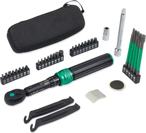 Juego de llaves dinamométricas para bicicleta de 1/4 de pulgada, juego de llaves dinamométricas y puntas de bicicleta, trinquete ajustable de doble