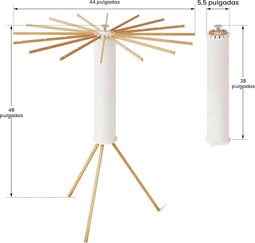 Miniatura 2 de Estante de Secado de Ropa Plegable BOQORAD,Estante de Secado de Lavandería,Estante de Secado de Ropa (16 Postes de Madera),Estante Colgador