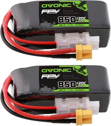 OVONIC Batería Lipo 2S 850mAh 7.4V 120C Batería con enchufe XT30 para RC Car Truck RC Vehículos RC Barco Drone RC Avión Quadcopter Helicóptero FPV