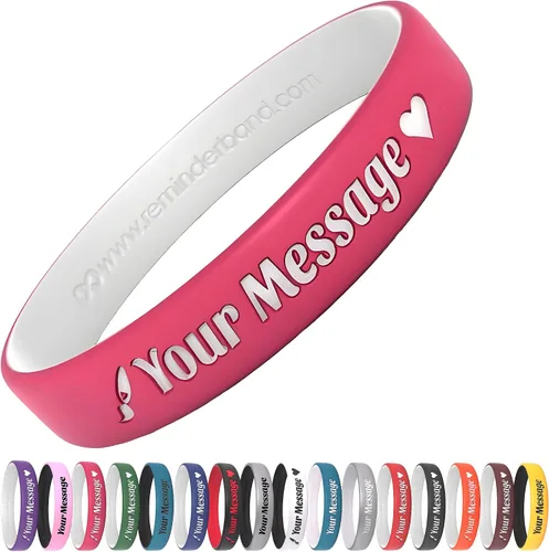 Reminderband - Pulseras lujosas de silicona y goma para motivación, eventos, regalos, apoyo, recaudación de fondos y concientización, para hombres y