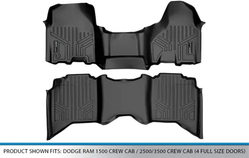 Miniatura 5 de SMARTLINER Juego de alfombrillas de 2 filas para Ram 1500 2012-2012