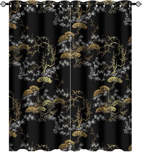Miniatura 44 de Cortinas de Constelación, Arte Moderno Abstracto Patrón de Símbolos de Constelación Galaxia Negra Blanca, Tratamientos para Ventanas con Aislamiento