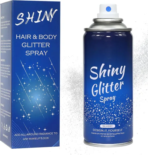 Miniatura 10 de Lezero Spray de Purpurina Corporal, Spray Brillante Temporal para Cara, Cabello, Ropa, Niebla Brillante de Larga Duración y Secado Rápido