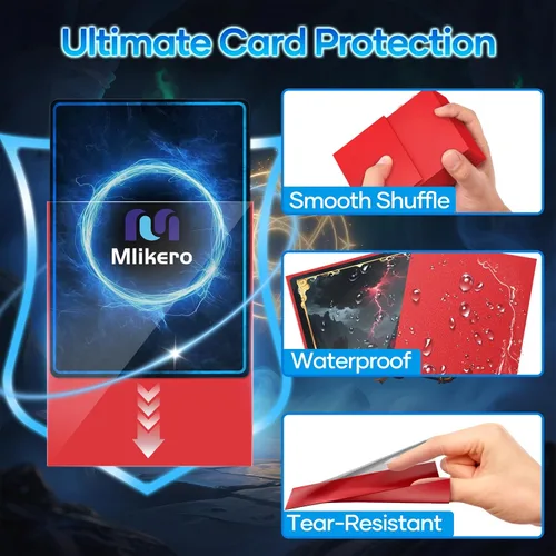 Miniatura 4 de 1000 unidades de fundas rojas para cartas, protectores de cartas mate, fundas para cartas coleccionables aptas para MTG, TCG y cartas deportivas Rojo