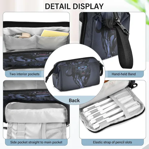 Miniatura 4 de SUABO Estuche para lápices de gran capacidad, bolsa de agua de fuego de fútbol americano, estuche para lápices, bolsa de papelería, bolsa