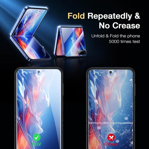 Miniatura 2 de 【2+2+2】EGV para Samsung Galaxy Z Flip 7 Protector de Pantalla, [Prueba de Pliegue Reforzada] Protector de Pantalla Suave de TPU Auto-Sanador