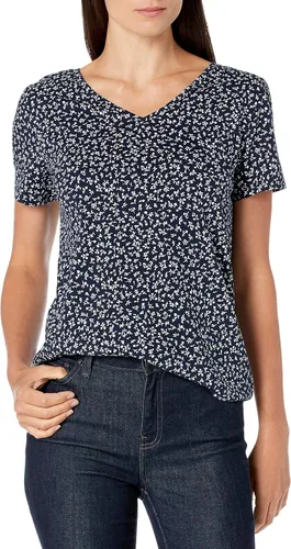Miniatura 2 de Tienda Essentials - Camiseta de manga corta con cuello en V para mujer, corte clásico, 100% algodón, 2