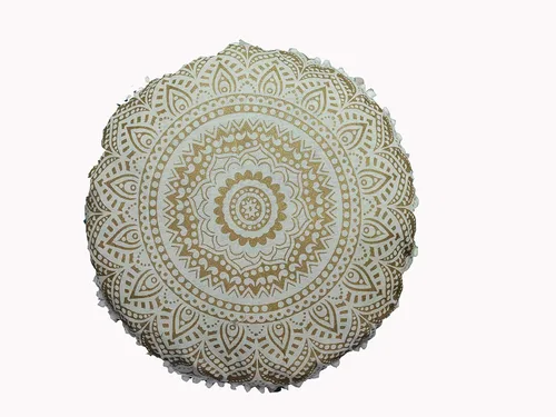 Miniatura 52 de CRAFT KALA Funda de cojín con diseño de mandala, funda de cojín para asiento, hippie, decorativo, bohemio, otomano, de algodón, indio, para sala