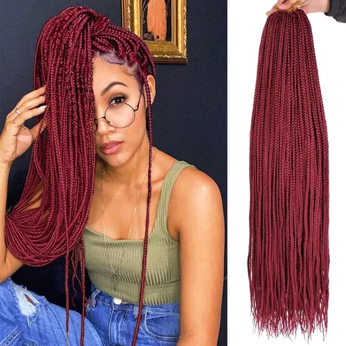 Miniatura 28 de XTREND 10 Pulgadas 6 Paquetes Trenzas de Caja de Ganchillo Cabello Pre-anudado Sin Nudos Bobo Trenzas de Caja 3X Extensiones de Cabello Trenzado 1b#