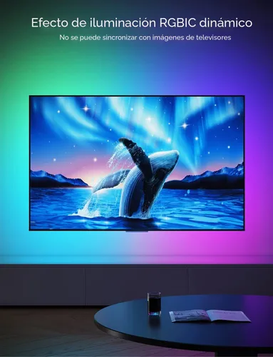 Miniatura 2 de Govee Retroiluminación LED para TV, tira de luces LED inteligentes RGBIC para televisores de 55 a 65 pulgadas, control de aplicación Bluetooth
