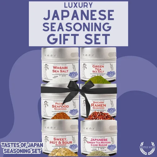 Miniatura 8 de Juego de regalo gourmet Japanese Seasonings – Tastes of Japan – Mezcla de especias artesanales – Paquete de seis – Sin OMG, totalmente natural, lote