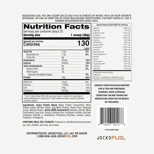 Miniatura 3 de Jocko Fuel Mölk Proteína en polvo de suero de leche 22g Mezcla baja en azúcar de fruta del monje - Recuperación muscular y crecimiento, el embalaje