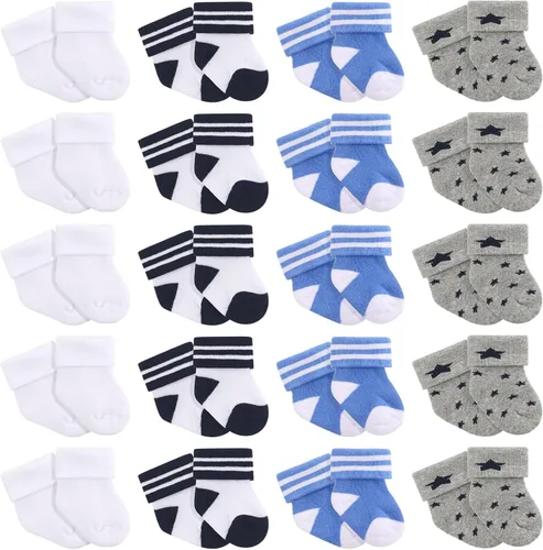20 pares de calcetines prematuros de algodón prematuro calcetines de felpa para bebés prematuros calcetines de hospital recién nacido calcetines