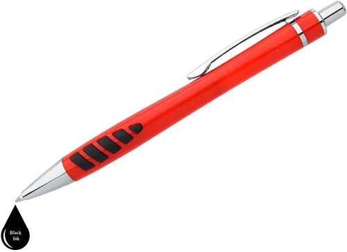 Miniatura 4 de ExpressDesigns™ - Su nombre o huella en nuestro bolígrafo Addison impreso personalizado - Agarre de goma para escribir comodidad y control, tinta