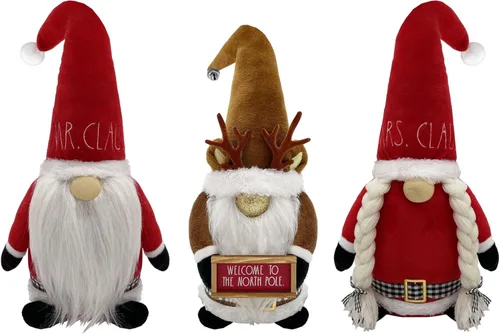 Miniatura 11 de Rae Dunn Gnomo Artista Creador – Gnomo de peluche con paleta de pintura, sombrero de artista, pinceles y delantal de pintura – Decoración de gnomo