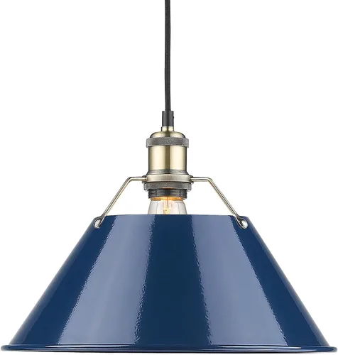 Miniatura 16 de Golden Lighting 3306-L CH-NVY Colgante Orwell, cromado con pantalla azul marino Cromo con pantalla azul marino