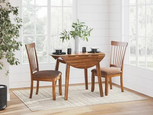 Miniatura 11 de Signature Design by Ashley Berringer Sillas de comedor con respaldo de husillo de 18" (juego de 2) – Marrón claro rústico con asiento acolchado