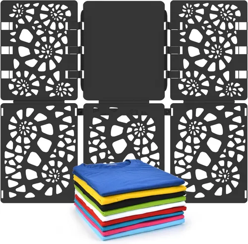 BoxLegend Carpeta para camisa V1-Plus, tablero plegable para camiseta, carpeta para ropa, fácil y rápida para doblar ropa para adultos y niños, negro