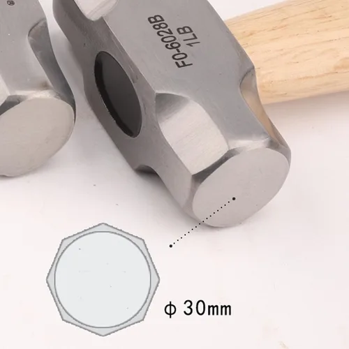 Miniatura 5 de Martillo octogonal de mango corto de madera maciza Pulido y textura única Cabeza de acero de alto carbono Tamaño 1LB Mini martillo FO6028B Martillo