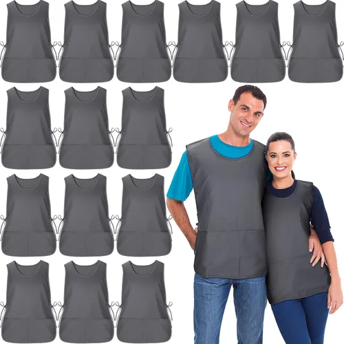 Miniatura 9 de Suhine delantal de zapatero con 2 bolsillos profundos y lazos laterales delantal unisex para trabajo en la cocina