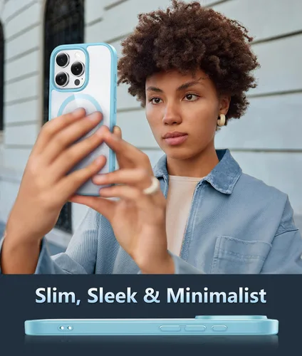 Miniatura 1531 de FNTCASE Funda para iPhone 13 Pro-Max: Fundas magnéticas transparentes compatibles con Magsafe Slim anti amarillamiento protección contra caídas