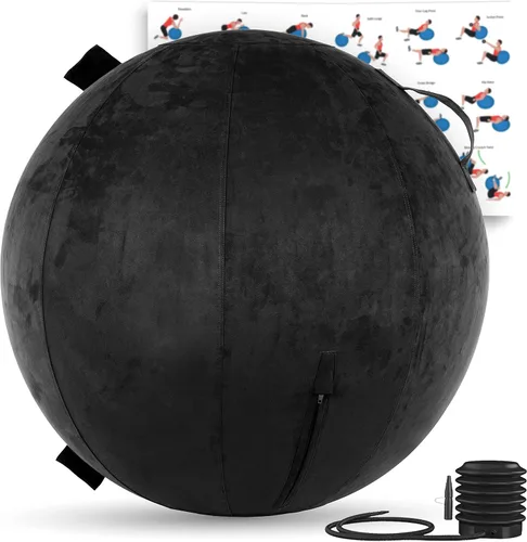 Miniatura 16 de Husband Pillow Exercise Ball, Cover with Pump for Yoga, Pilates, Fitness Balance Stability, Office Ball Chair Seat. Soft & Slip Resistant, Pro Guide