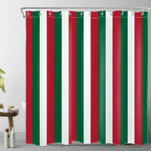 Miniatura 18 de LB Cortina de ducha a rayas naranjas y negras, cortina de ducha de arte estético de Halloween con patrón geométrico para baño, 60 x 72 pulgadas