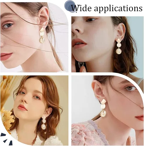 Miniatura 6 de Beebeecraft 20 unidades/caja de aretes chapados en oro de 18 quilates, aretes de rombo con lazo y 20 piezas de parte trasera de aretes para hacer