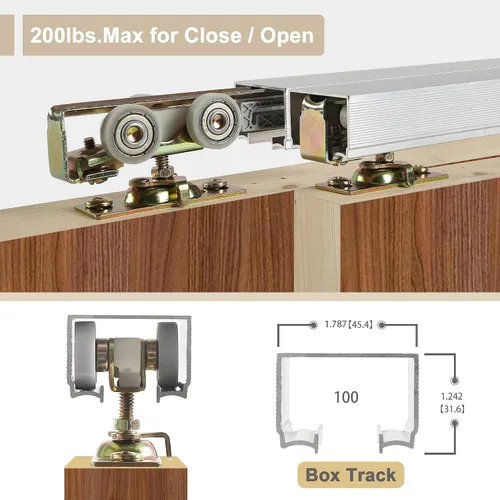 Miniatura 3 de Percha de cierre suave para puerta corrediza de bolsillo para Johnson Part #1060, kit de repuesto, ruedas de rodamiento de bolas de nailon de 1