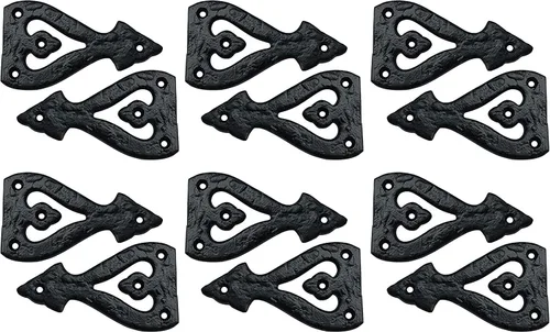 Miniatura 10 de Adonai Hardware Alleluia - Bisagras delanteras de hierro fundido antiguo (3.2 pulgadas x 10 unidades, negro mate) para puertas de granero, puertas