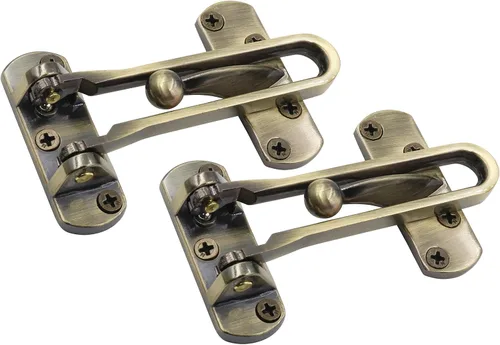 Miniatura 10 de LBY Paquete de 2 cerraduras de puerta de seguridad para el hogar, cerradura de barra oscilante resistente, cerradura de barra oscilante en U