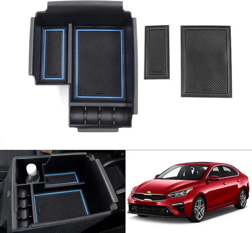 Autorder Organizador de consola central para accesorios Kia Forte 2019-2024, caja de almacenamiento para reposabrazos, bandeja de inserción