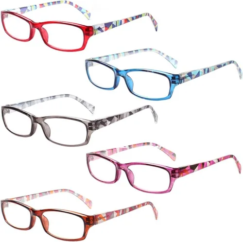 Miniatura 11 de Henotin - Paquete de 5 lentes de lectura con filtro de luz azul, antifatiga visual, lentes de lectura para computadora para mujeres y hombres