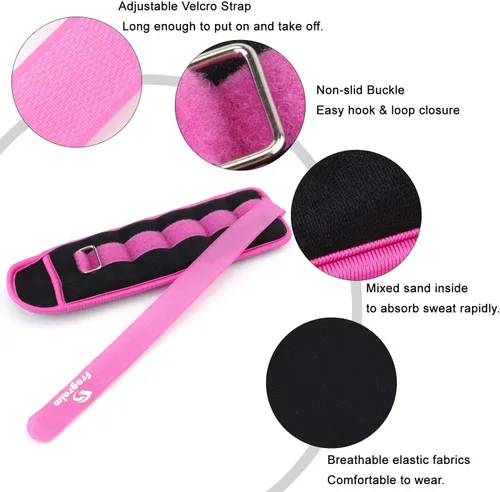 Miniatura 4 de Fragraim - Juego de pesas de tobillo para mujeres, hombres y niños, ideal para entrenamiento de fuerza para muñeca/pierna/brazo, correa ajustable, 1