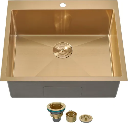 Miniatura 8 de SHACO Fregadero de barra de 15 x 15 pulgadas, fregadero de cocina pequeño de acero inoxidable de 15 pulgadas, fregadero de cocina pequeño de un solo
