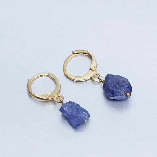 Miniatura 40 de Gempires Handmade Gemstone Hoop Earrings Raw Crystal Dangle Jewelry Hypoallergenic Gold Plated Lightweight Elegant Jewelry Gifts For Women