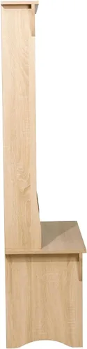 Miniatura 7 de Flash Furniture Árbol de pasillo de cachemira con banco de almacenamiento, almacenamiento inferior ajustable, tablero decorativo con 3 ganchos