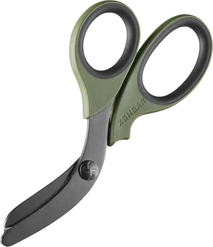 Miniatura 4 de XShear - Tijeras de trauma de servicio extremo de 7.5 pulgadas, recubrimiento de titanio negro, las tijeras perfectas para paramédicos, EMT, Marrón