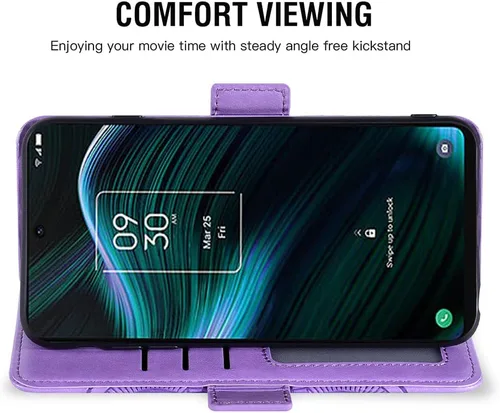 Miniatura 3 de Asuwish Funda para teléfono TCL Stylus 5G 2022 con protector de pantalla de vidrio templado y soporte de cuero para tarjetas de crédito, accesorios